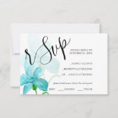 Blue Iris Floral Watercolor Handgestrichen RSVP Karte (Vorderseite)