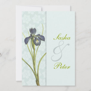 Blue Iris Floral Wedding Einladung