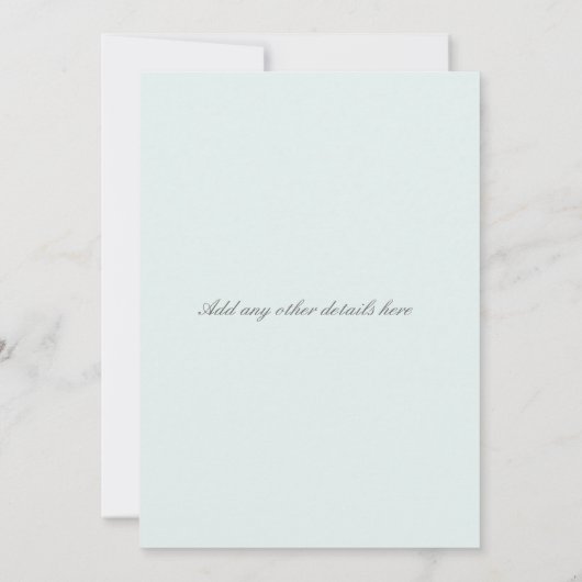 Blue Iris Floral Wedding Einladung (Rückseite)