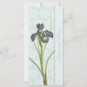 Blue Iris Floral Wedding Einladung (Vorderseite)