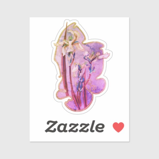 Blue Iris florale Kunst erschüttert Aufkleber (Blatt)