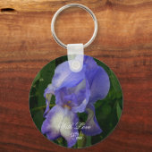 Blue Iris Flower Macro Art: Acrylic Keychain Schlüsselanhänger (Vorderseite)