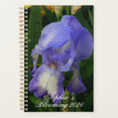Blue Iris Flower Macro Art: Floral Planner Planer (Vorderseite)