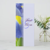 Blue Iris Hochzeitseinladung Einladung (Stehend Vorderseite)
