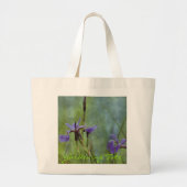 Blue Iris Impressionistin Blumengartentasche Jumbo Stoffbeutel (Vorne)