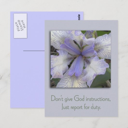 Blue Iris Inspiration Postcard Postkarte (Vorne/Hinten)