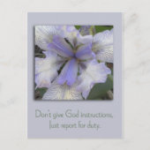 Blue Iris Inspiration Postcard Postkarte (Vorderseite)