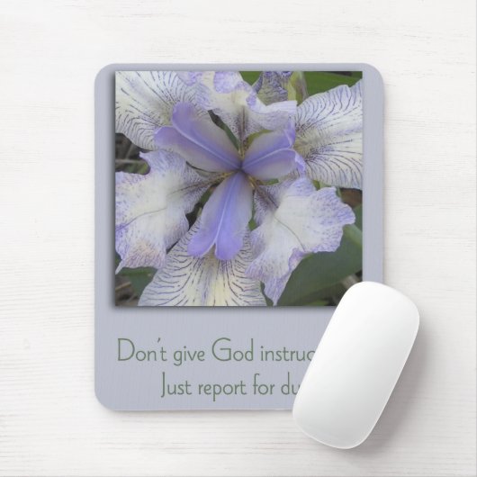 Blue Iris Inspirational Mousepad (Mit Mouse)