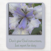 Blue Iris Inspirational Mousepad (Vorne)