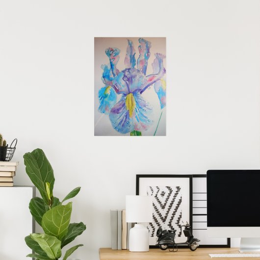 Blue Iris Irises Blumenposter Blume Poster (Heimbüro)