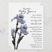 Blue Iris Jahrestag Einladung (Vorne/Hinten)