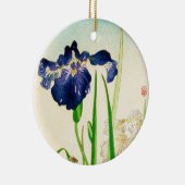 Blue Iris - Japanischer Aquarelldruck Keramikornament (Rechts)