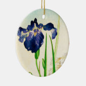 Blue Iris - Japanischer Aquarelldruck Keramikornament (Rechts)