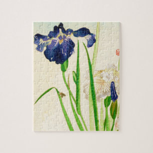 Blue Iris - Japanischer Aquarelldruck Puzzle