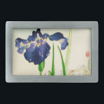 Blue Iris - Japanischer Aquarelldruck Rechteckige Gürtelschnalle<br><div class="desc">Vintage japanische Aquarellskizze einer Iris-Blume - digital erweiterter Druck</div>