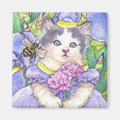 Blue Iris Kitten Magnet (Vorne)