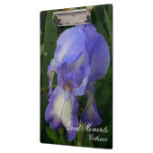 Blue Iris Macro Photo Floral Nature Art Clipboard Klemmbrett (Links)