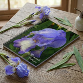 Blue Iris Macro Photo Personalized Notebook Journa Notizblock