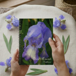 Blue Iris Macro Photo Personalized Notebook Journa Notizblock