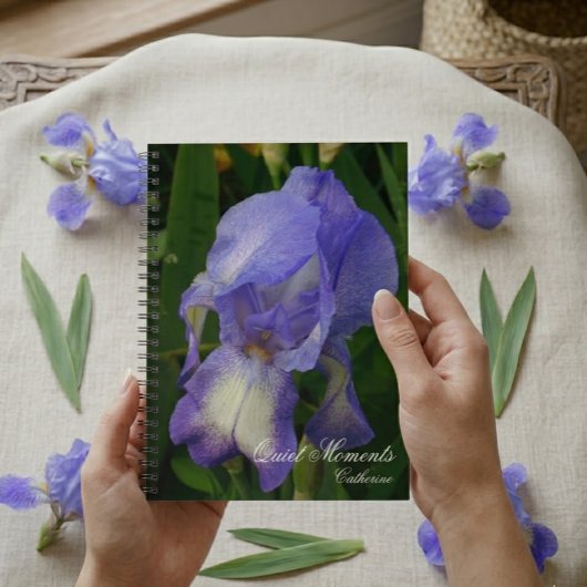 Blue Iris Macro Photo Personalized Notebook Journa Notizblock