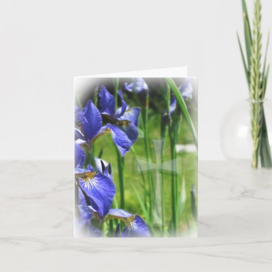 Blue Iris mit Kreuz Karte (Vorderseite)