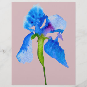 Blue Iris moderne Aquarellkunst