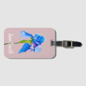 Blue Iris moderne Aquarellkunst Gepäckanhänger (Vorderseite (Horizontal))