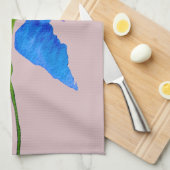 Blue Iris moderne Aquarellkunst Geschirrtuch (Viertel Falte)