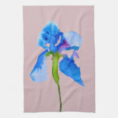 Blue Iris moderne Aquarellkunst Geschirrtuch (Vertikal)