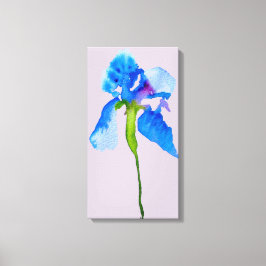 Blue Iris moderne Aquarellkunst Leinwanddruck
