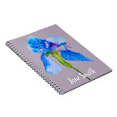 Blue Iris moderne Aquarellkunst Notizblock (Rechte Seite)