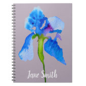 Blue Iris moderne Aquarellkunst Notizblock (Vorderseite)