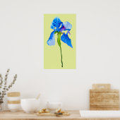 Blue Iris moderne Aquarellkunst Poster (Küche)