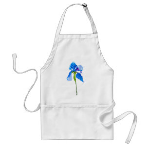 Blue Iris moderne Aquarellkunst Schürze