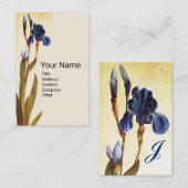 BLUE IRIS Monogramm Visitenkarte (Vorne/Hinten)
