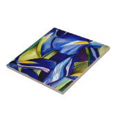Blue Iris Original Art Aquarell Blume Fliese (Seite)