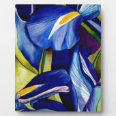Blue Iris Original Art Aquarell Blume Fotoplatte (Vorderseite)