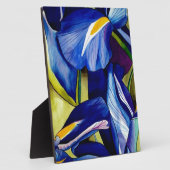 Blue Iris Original Art Aquarell Blume Fotoplatte (Seite)