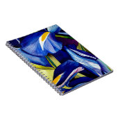 Blue Iris Original Art Aquarell Blume Notizblock (Rechte Seite)