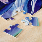 Blue Iris Original Art Aquarell Blume Puzzle (Seite)