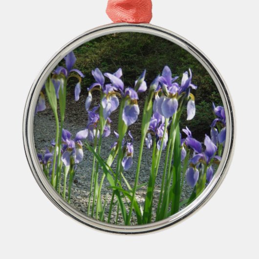 Blue Iris Ornament Aus Metall (Vorne)