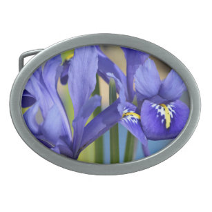 Blue Iris Ovale Gürtelschnalle