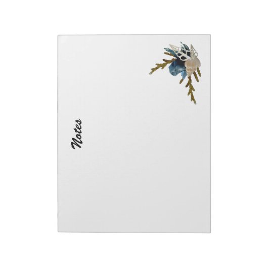 Blue Iris & Seashell Coastal Ocean Themed Notizblock (Rotiert)
