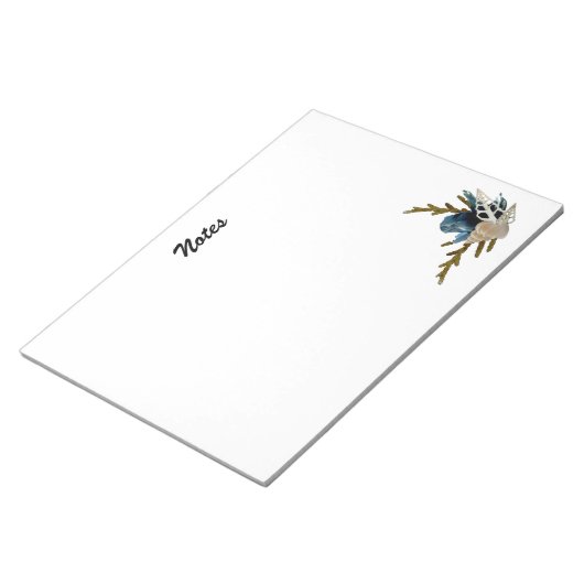 Blue Iris & Seashell Coastal Ocean Themed Notizblock (angewinkelt)