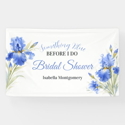 Blue Iris Something Blue Before I Do Bridal Shower Banner (Horizontal)