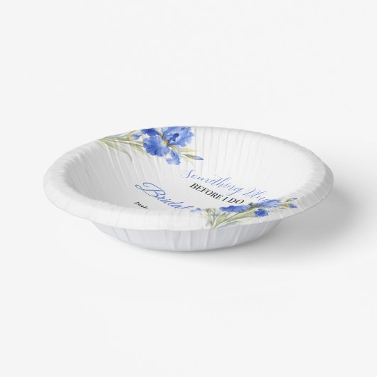 Blue Iris Something Blue Before I Do Bridal Shower Pappteller (Gewinkelt)