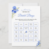 Blue Iris Something Blue Bridal Shower Game Bingo Einladung (Vorderseite)