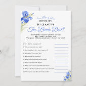 Blue Iris Something Blue Who Knows Bride Best Game Einladung (Vorderseite)