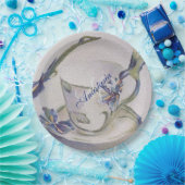 BLUE IRIS TEACUP MONOGRAMM PARTY PAPPTELLER (Party)
