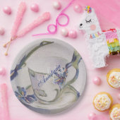 BLUE IRIS TEACUP MONOGRAMM PARTY PAPPTELLER (Party)